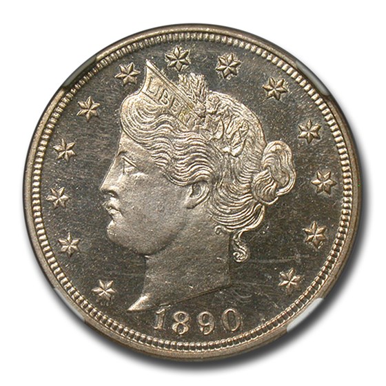 1890 Liberty Head V Nickel PF-64 Cameo NGC 1890 Liberty Head V Nickel PF-64 Cameo NGC